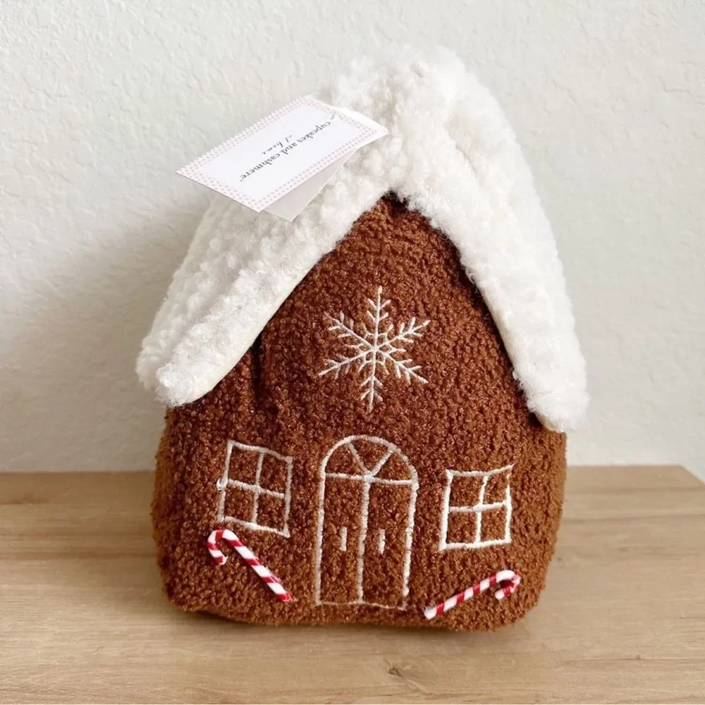 Cupcakes and Cashmere Peppermint Gingerbread Teddy Sherpa Pillow TIKTOK NWT